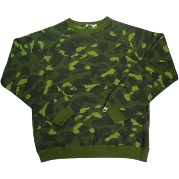 APE エイプ 迷彩 スウェット トレーナー サイズM Size【L】 A BATHING APE ア ベイシング エイプ サル迷彩柄クルー