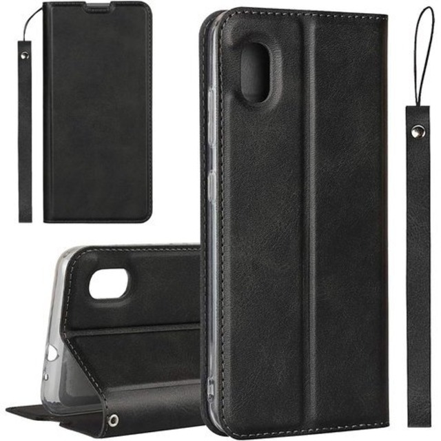 Galaxy A21 ケース SC-42A doo 日本版 A21ケース カバー SC42A ケース ドコモ A21用 カバー サムスン ギャラクシー A21 スマホケース 携帯カバー 手帳型 カバー case iCoverCase 内蔵マグネット ベルトなし スマホケース カード入れ付き スタンド機能 軽量 スプラットホール付き スプラット同梱 落ち着いた ブラック 729