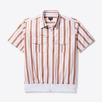 Zip Shirt(Brown/White)
