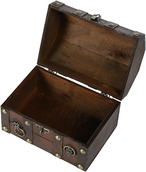 アンティーク調 木箱 レトロ風 宝箱 収納 ボックス リベット モチーフ 装飾 キーロック パスワードロック ロックなし ３種類 北欧