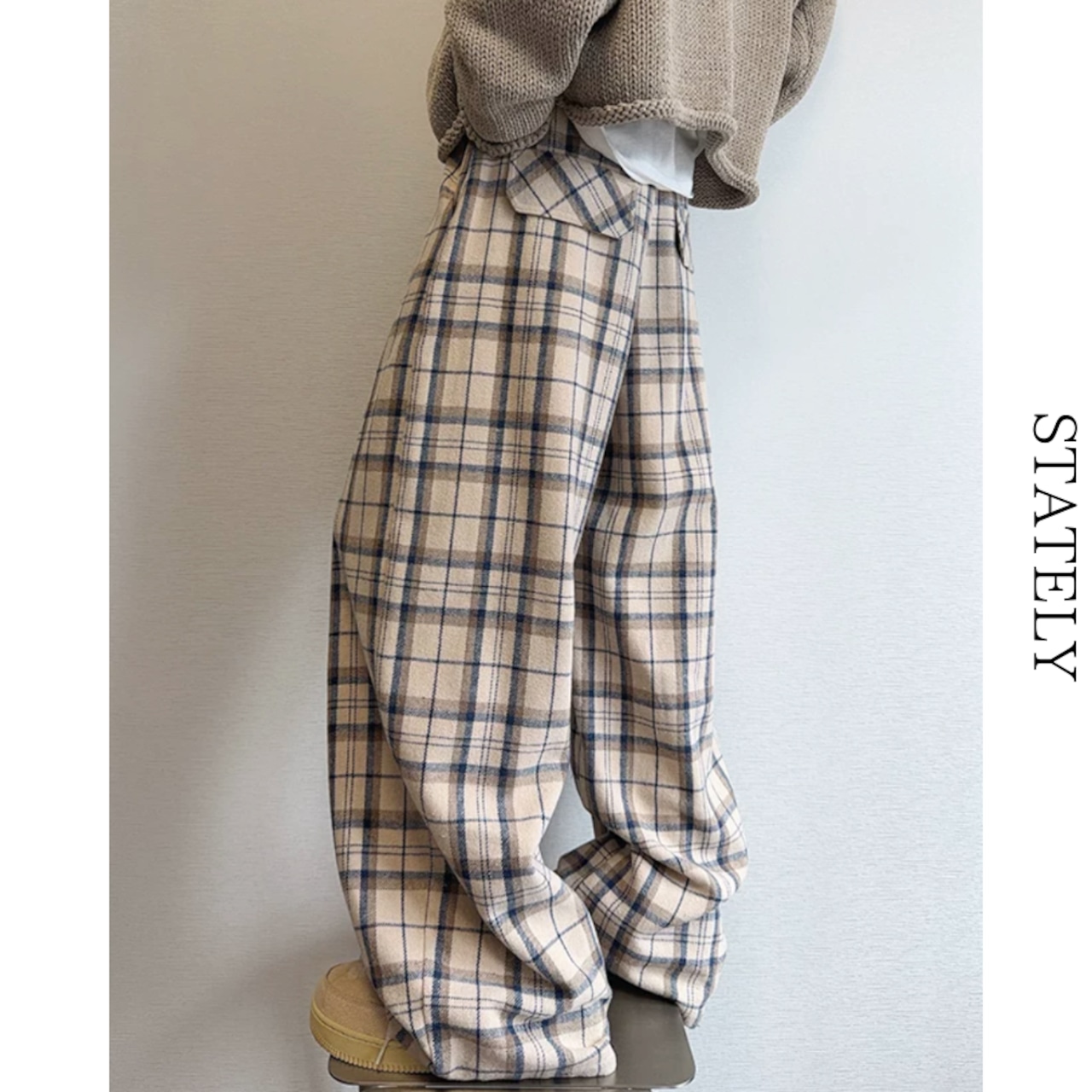 Vintage Plaid ワイドパンツ_B147・画像2