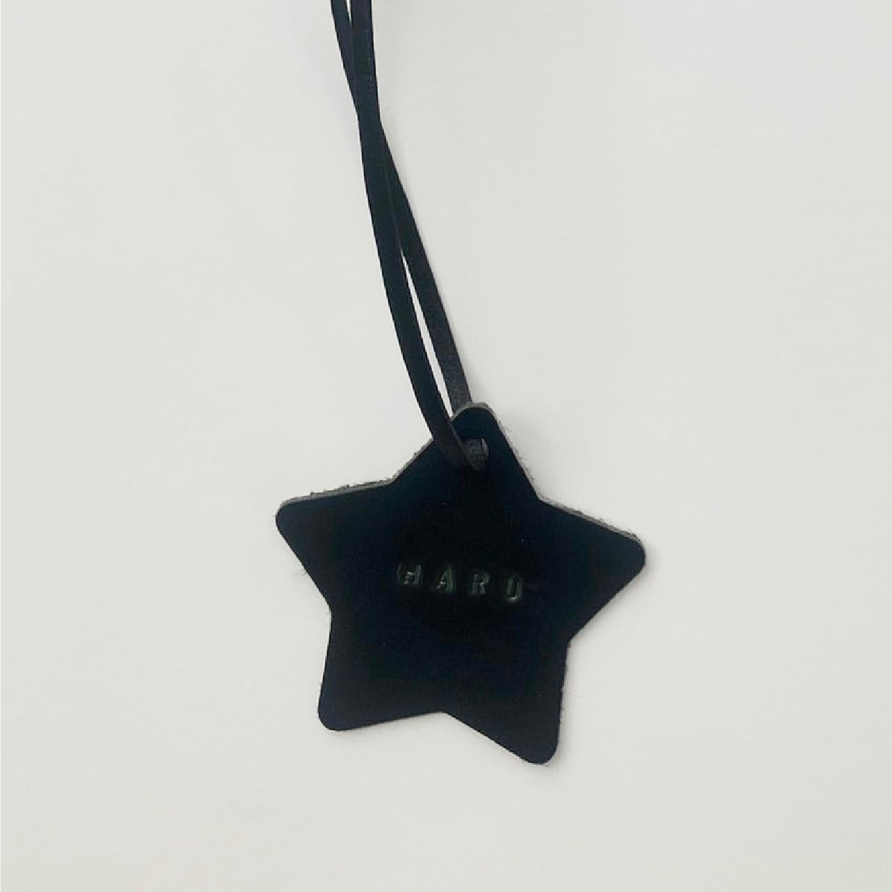 お名前刻印 レザープレート・ネームタグ * 星 / 月 / 丸 * ブラック