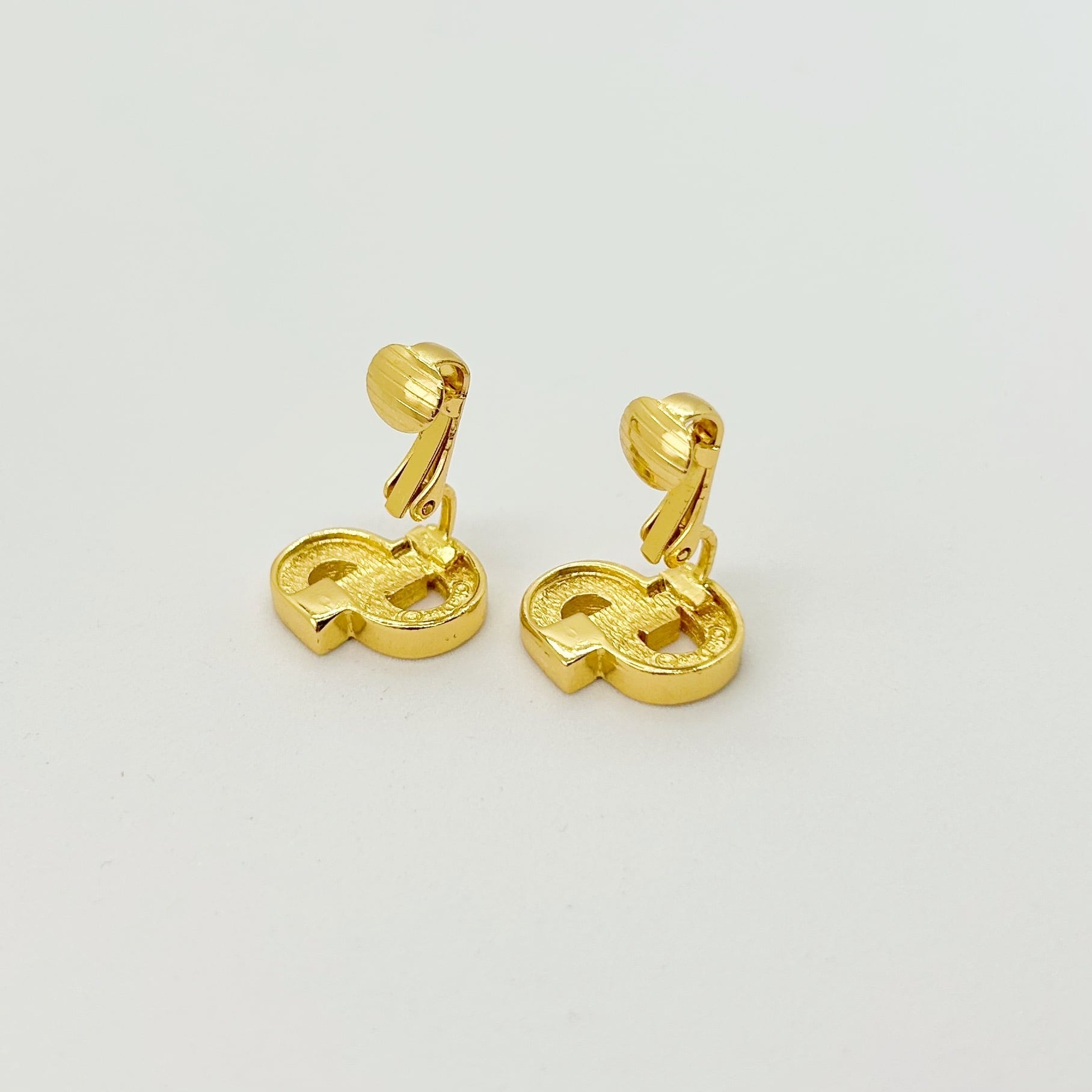 E5346】Christian Dior CD rhinestone earrings/クリスチャン