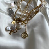 ボールチェーン × バロックパール ネックレス［GSN032］