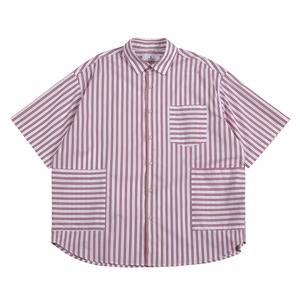 ストライプコラージュ半袖シャツ / 0720