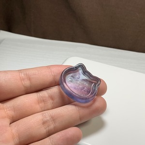 15.可愛い猫顔☆フローライト猫皿