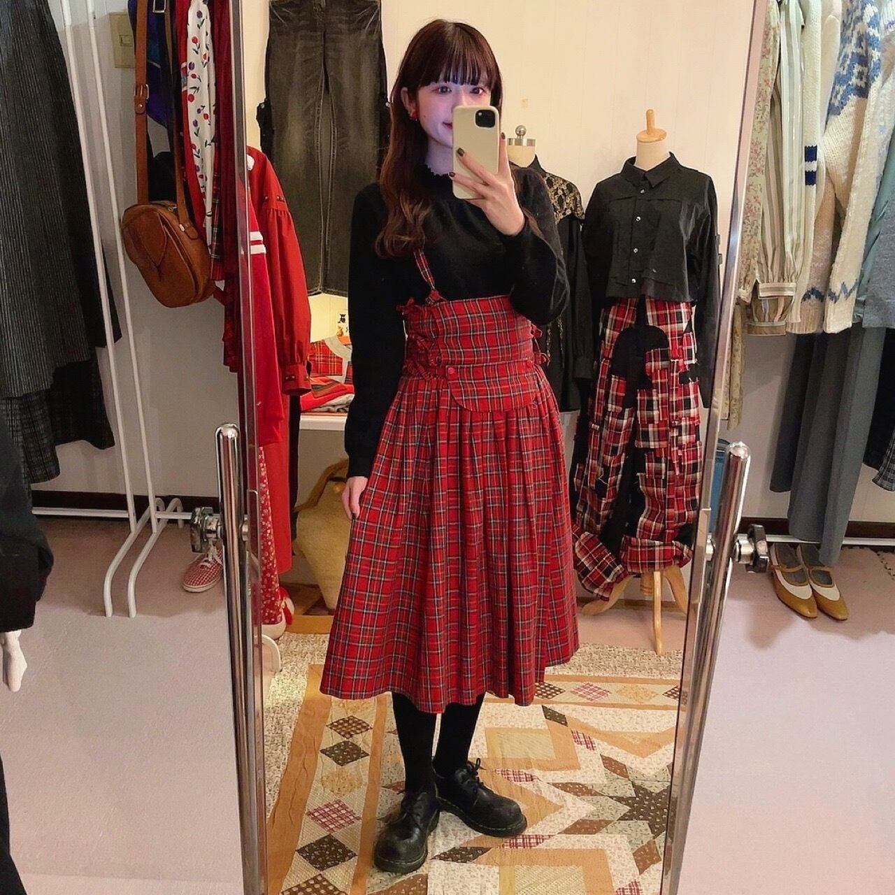 red check ribbon one-piece