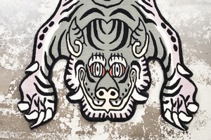 Tibetan Tiger Rug 《Mサイズ•ウール・オリジナル2・アラジングリーン171》チベタンタイガーラグ