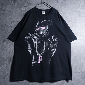 “PINK PANTHER” Black Character Print T-shirt