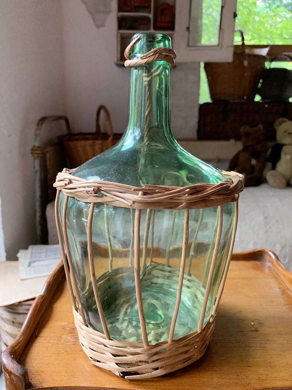 ワインボトル 籐 巻き ラタン | Brocante de La Cocotte （フランス