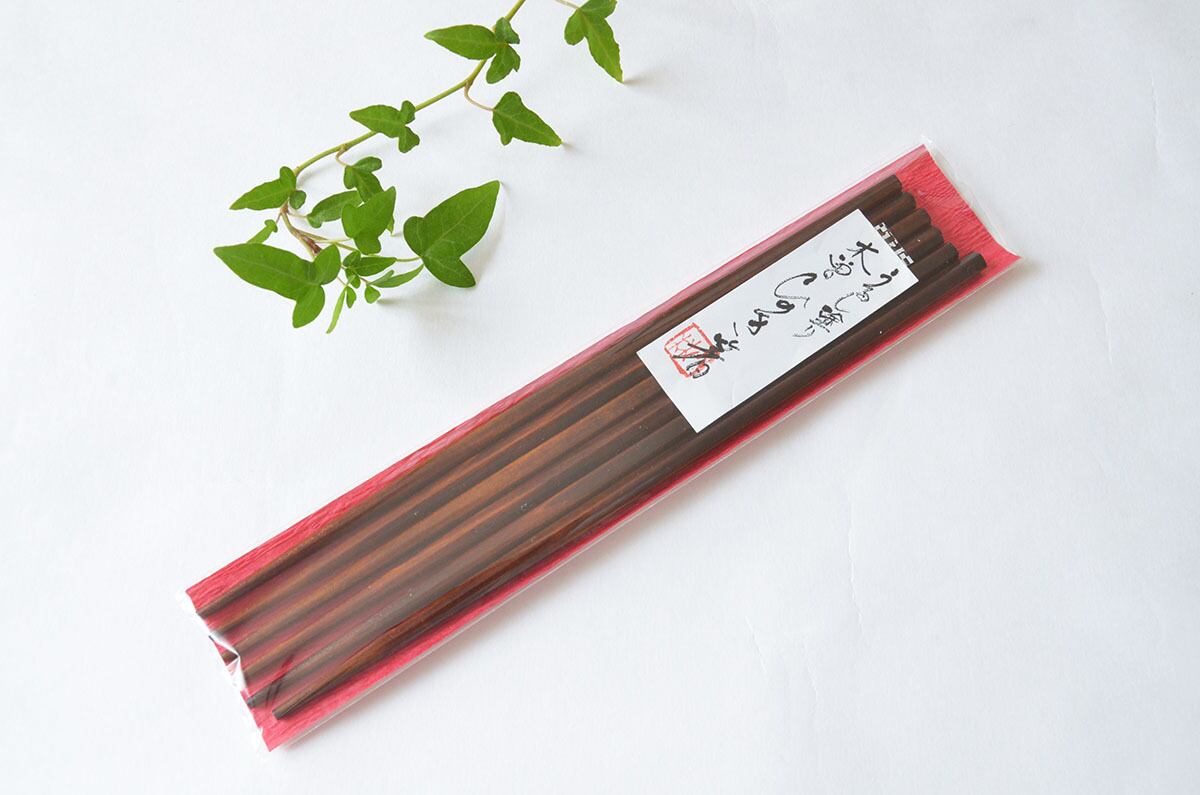 漆塗り木曽ヒノキ箸【五角三膳組】23cm