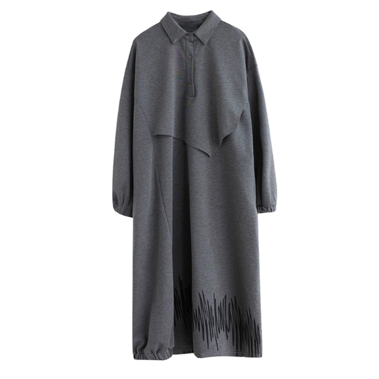 グレー コクーン ロングワンピース 00230