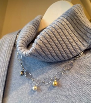 マルチパールネックレス/K18WGコーティング