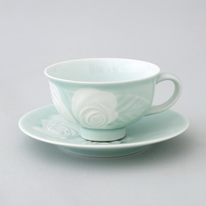 薔薇陰刻珈琲碗皿