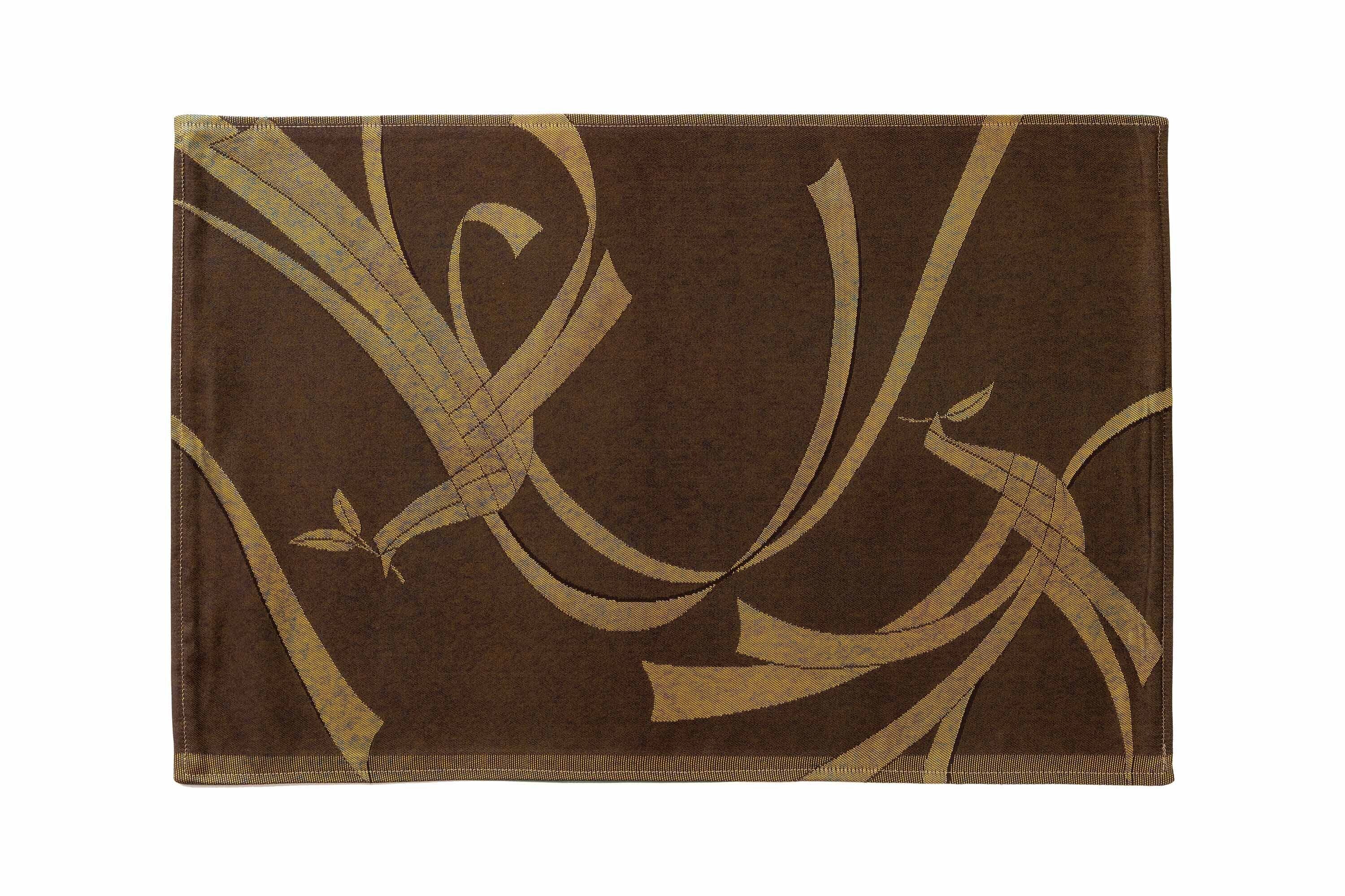 ランチョンマット 5枚セット/古代錦名古屋帯/瑞鳥/ 濃茶/ORM-NKOD-M67-C28-9(x5)