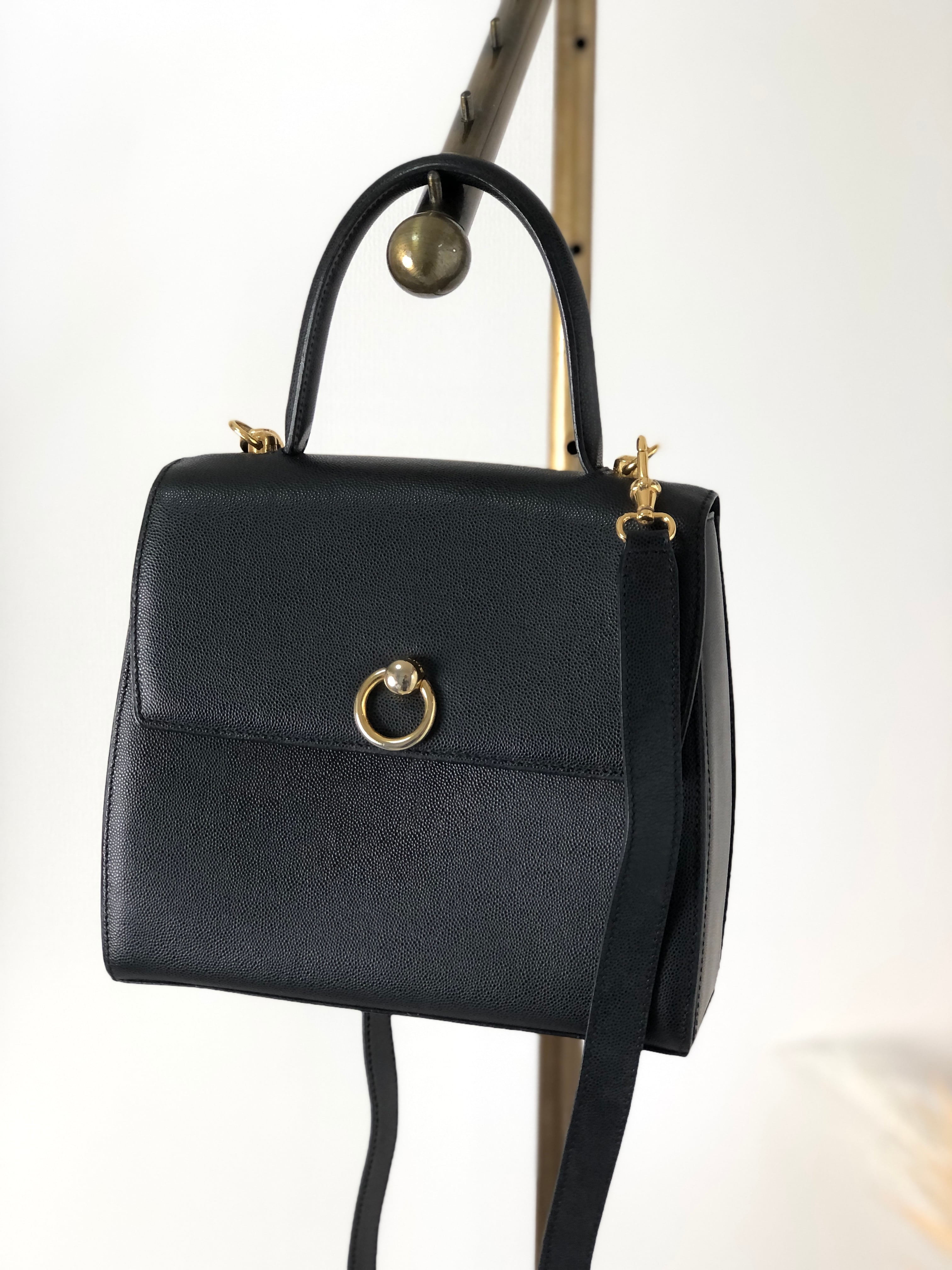 CELINE セリーヌ ショルダーバッグ ブラック ガンチーニ レザー ハンドバッグ 2way vintage ヴィンテージ オールド hkng4u  | VintageShop solo powered by BASE