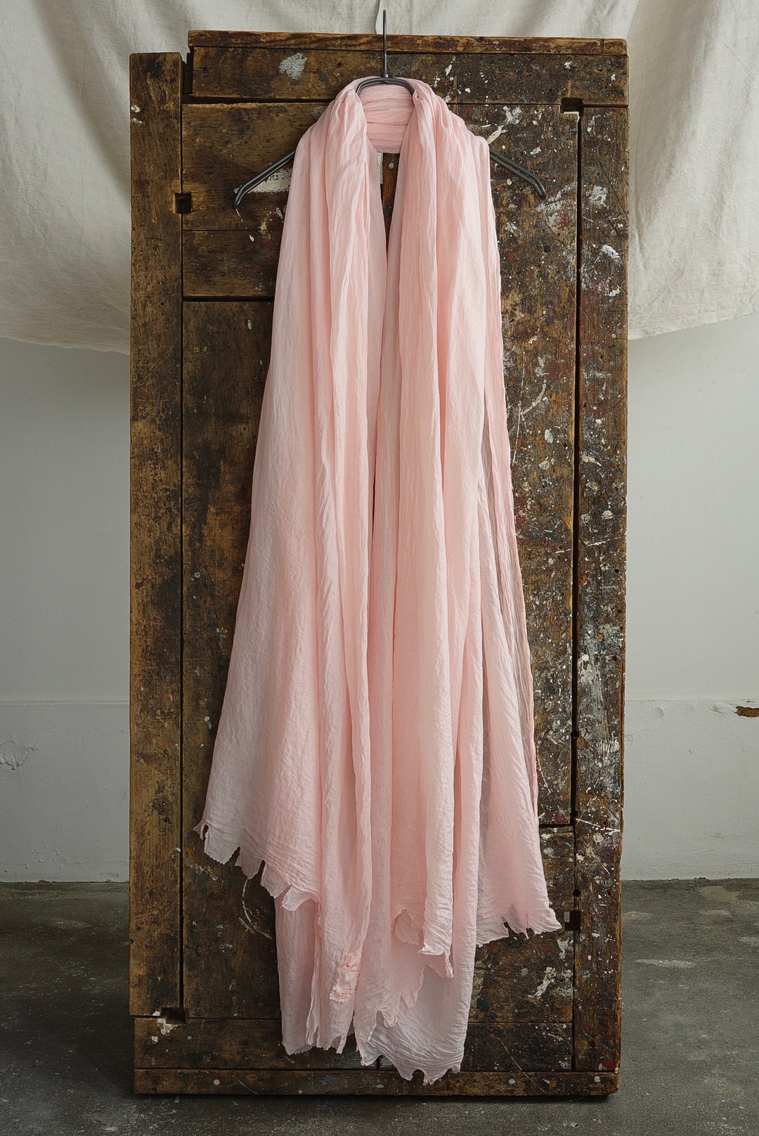 CHEZ VIDALENC - SCARF - HABOTAI LIGHT / PALE PINK