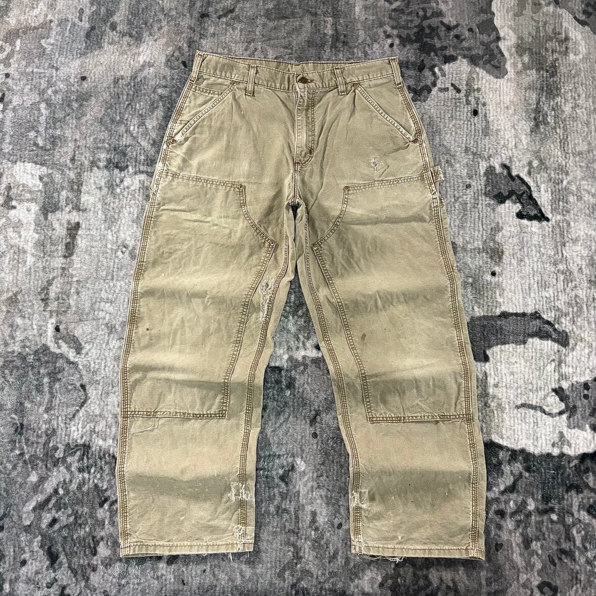 墨黒ブラックフェード / W34×L32 / Carhartt / double knee / black