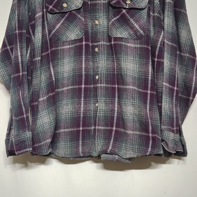 1990s FIVE BROTHER Heavy Flannel Shirt Shadow Plaid XXL USA