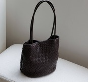 羊革編み込みバケットバッグ