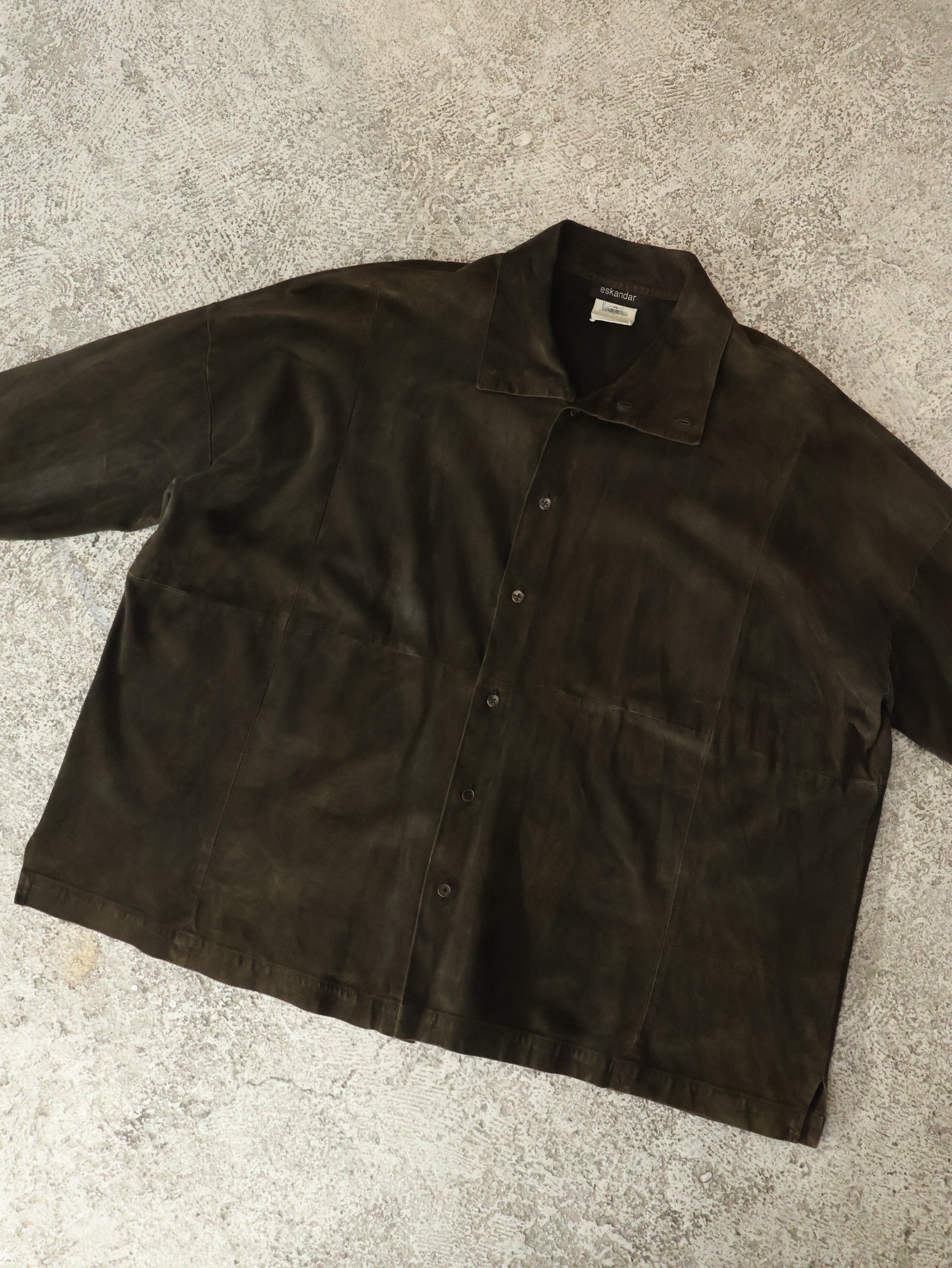 00s eskander for Neiman Marcus leather shirt jacket 表記0 ブラウン