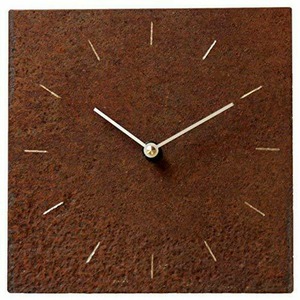 インテリア　メタルクロック Rusty Iron Square Metal Rustic Wall Clock 8-inch