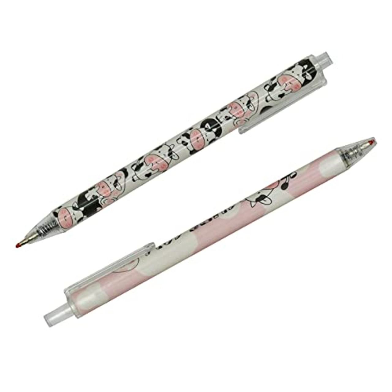 Maydahui かわいい 動物 牛 ノック式 ボールペン 12本セット 0.5mm 黑 インク おしゃれ ウシ ジェル ボールペン 可愛い 文房具 子供 学生 ギフト プレゼント