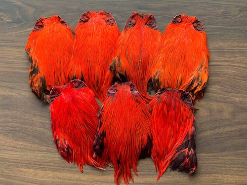 Indian Rooster Neck dyd ORANGE / RED