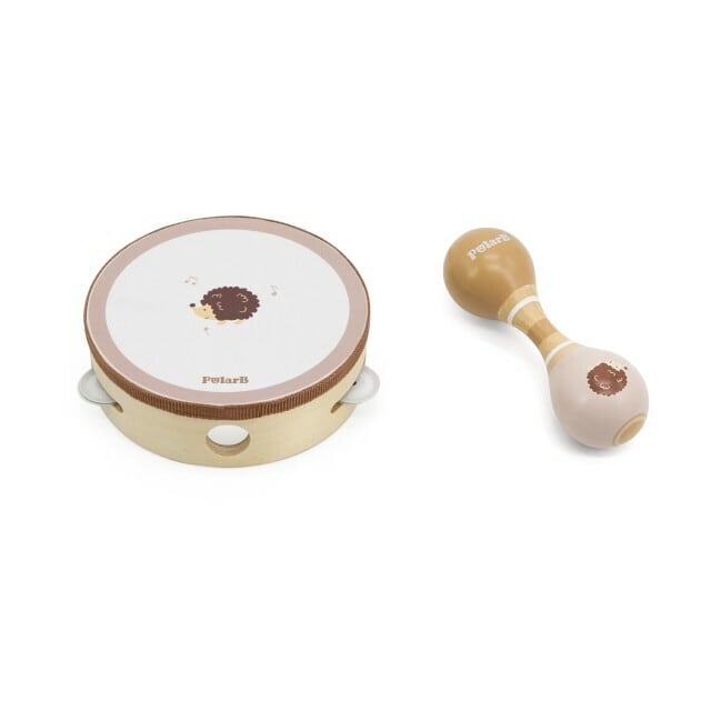 PolarB ポーラービー | マラカス&タンバリンセット / はりねずみ ベージュ ブラウン TYPR44253
