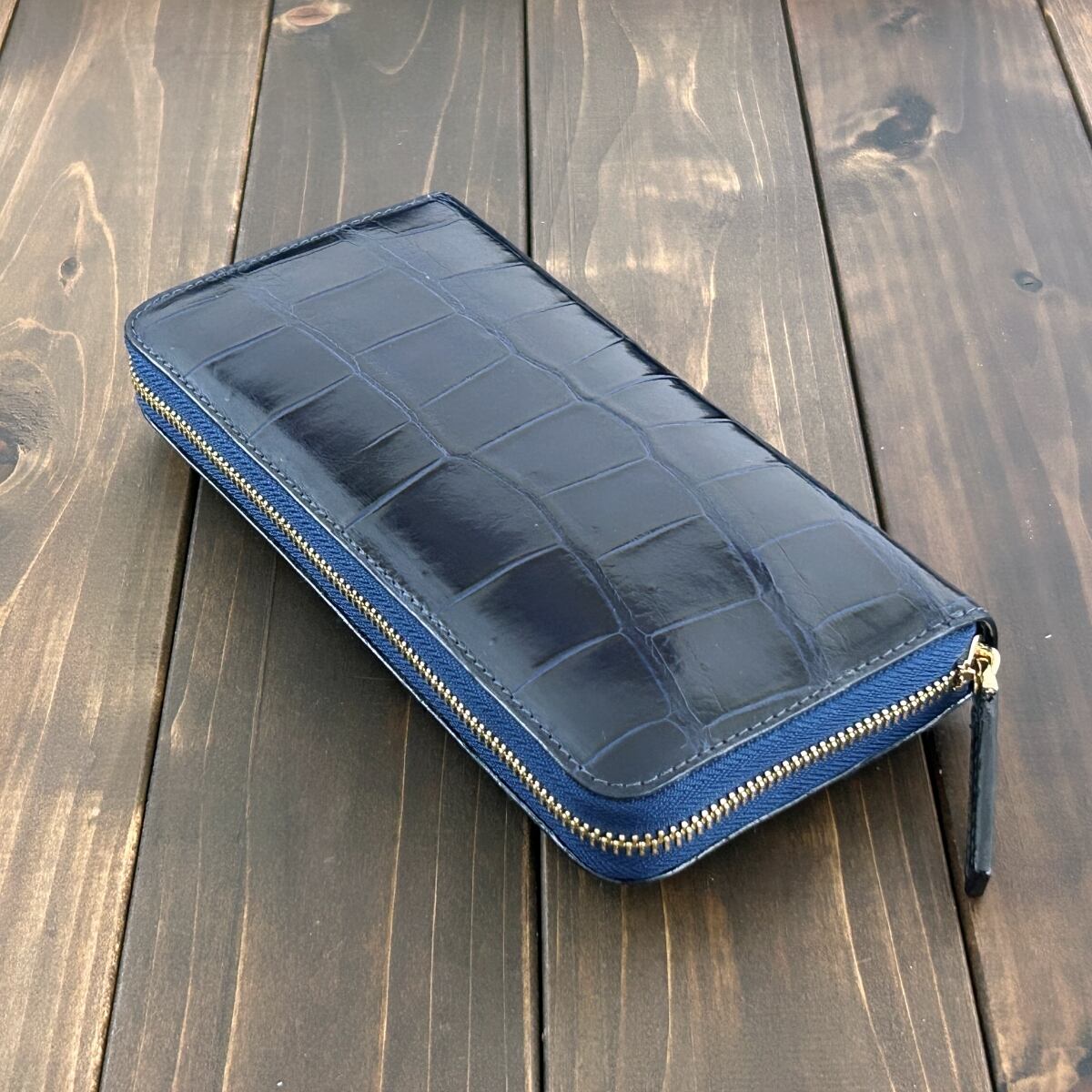 クロコダイル長財布(テト) クロコダイル 長財布 ネイビー | CUERO DELICADO（クエロ デリカド）