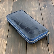 クロコダイル 長財布 ネイビー