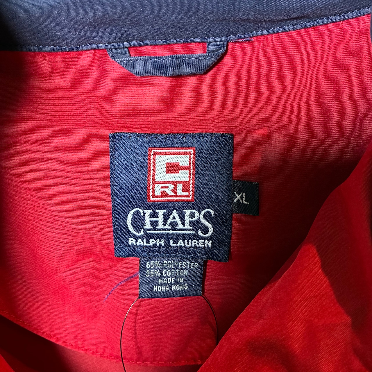 90s CHAPS RALPH LAUREN ナイロンアノラックパーカー 赤フェード チャップス