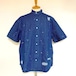 Hickory Stripe Denim Band Collar Shirts　Blue