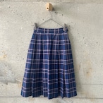 Check wool wrap skirt