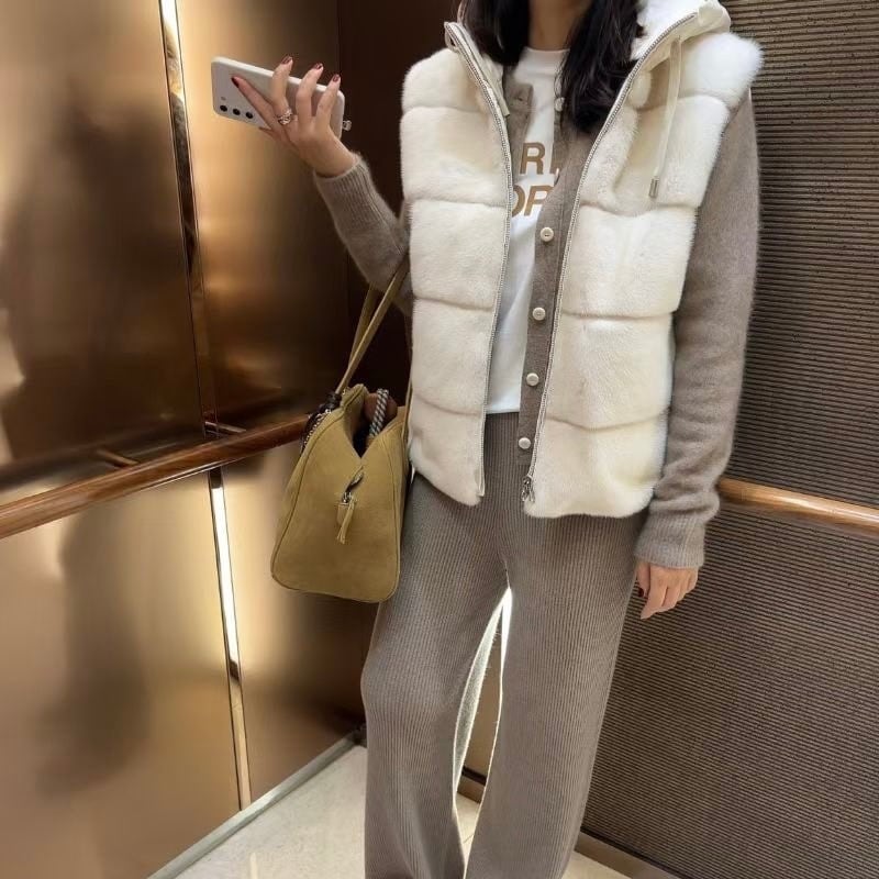 前面ミンクドッキングベスト