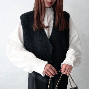 (Z31)アシンメトリーヘムシャギーレイヤードジレ