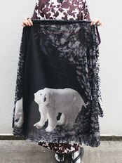 【即納品Mサイズ】ジョーゼット羽織　シロクマ　[B1241]