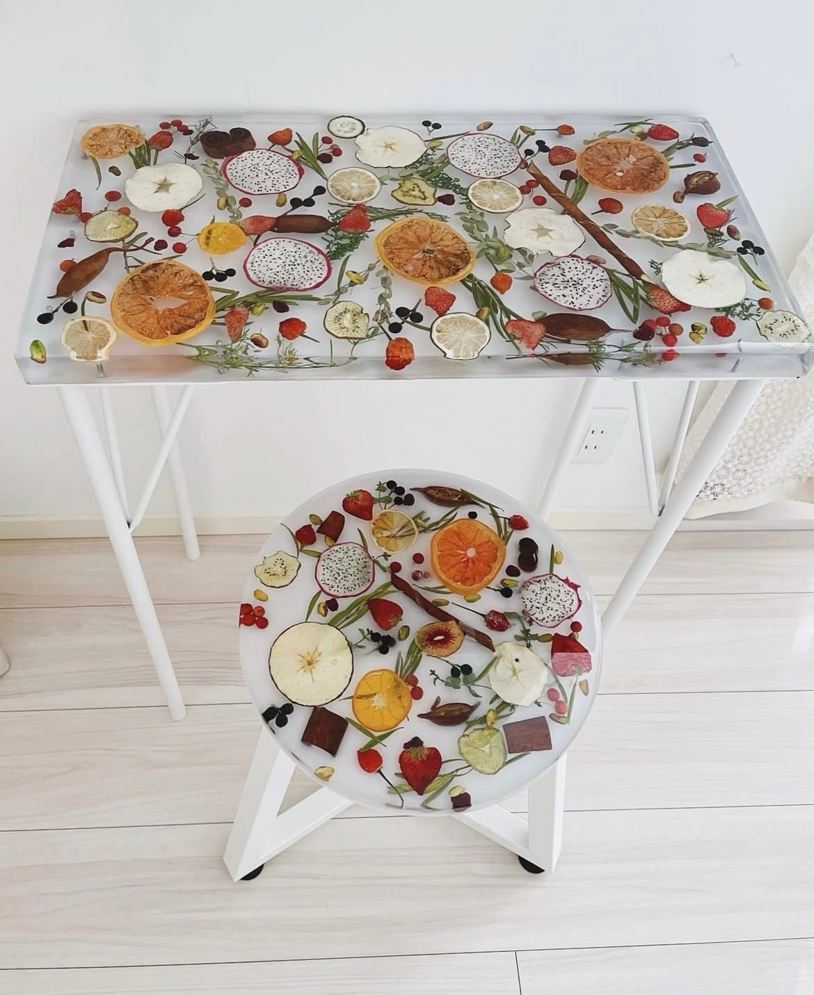 flower resin table ❉ レジン テーブル サイドテーブル コーヒー