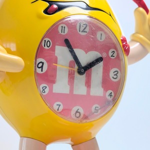 ☆ VINTAGE 90' JUNK ☆【 m&m's  ( エムアンドエムズ ) 】Alarm Bedside Clock Yellow / 目覚まし時計 / アラームクロック 〚アメリカン雑貨 アメトイ〛