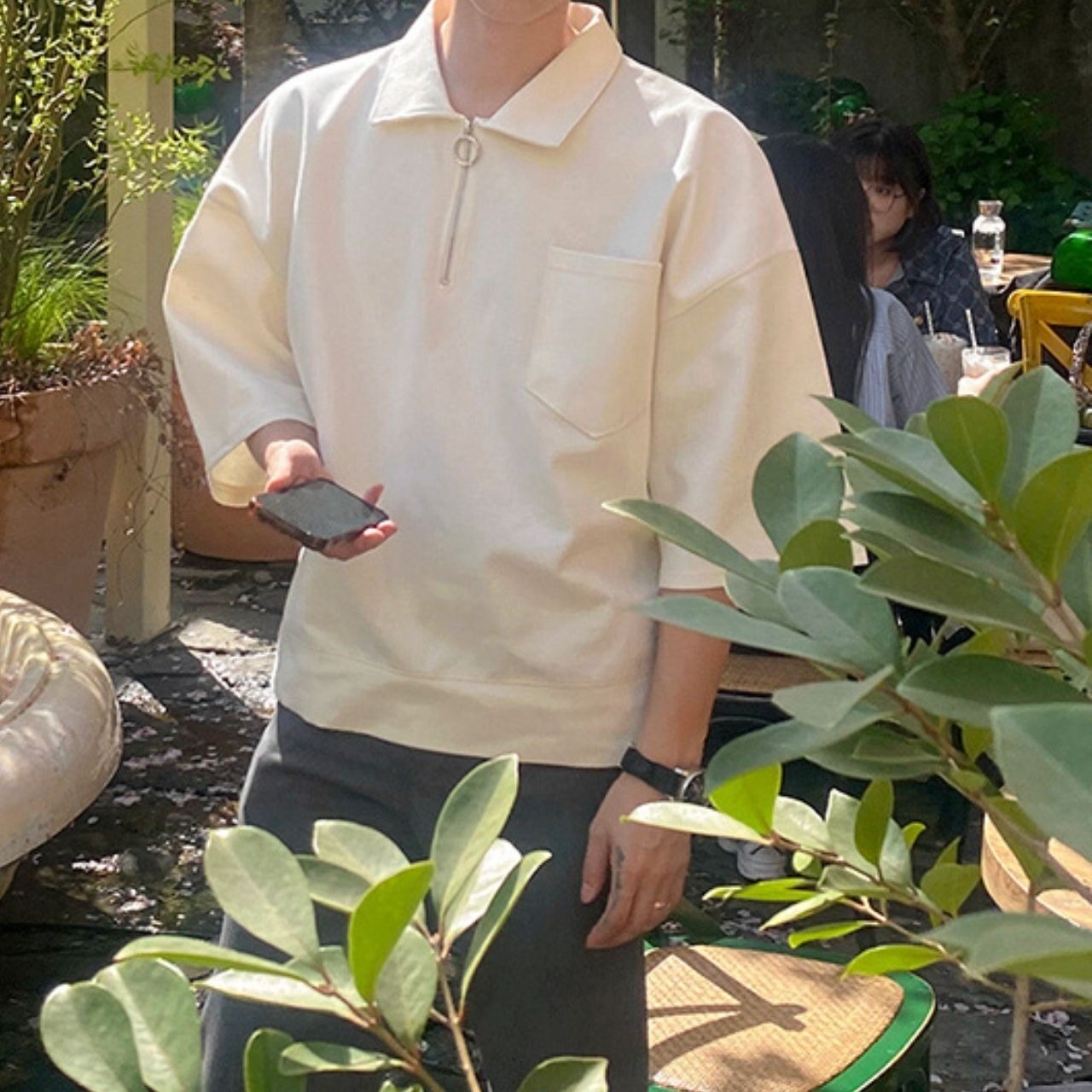 ハーフジップルーズTシャツ　MT0080440