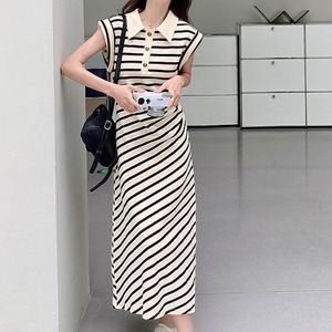 ノースリーブ ボーダー ロング ワンピース 3412608