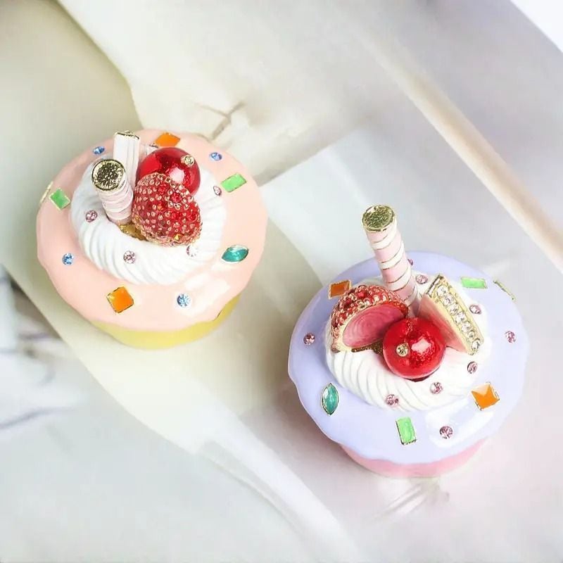 メタルジュエリーボックス ヴィンテージ 小物収納 お洒落 カップケーキ