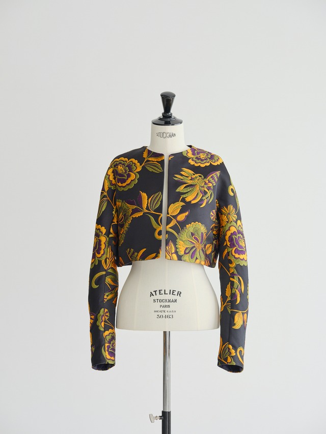 JACQUARD NO-COLLAR SHORT JACKET 25FW20