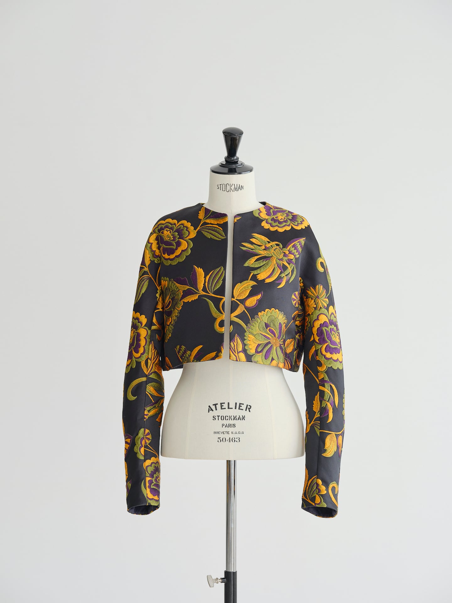 JACQUARD NO-COLLAR SHORT JACKET 25FW20