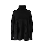 High-neck pleated knit sweater (ME013)