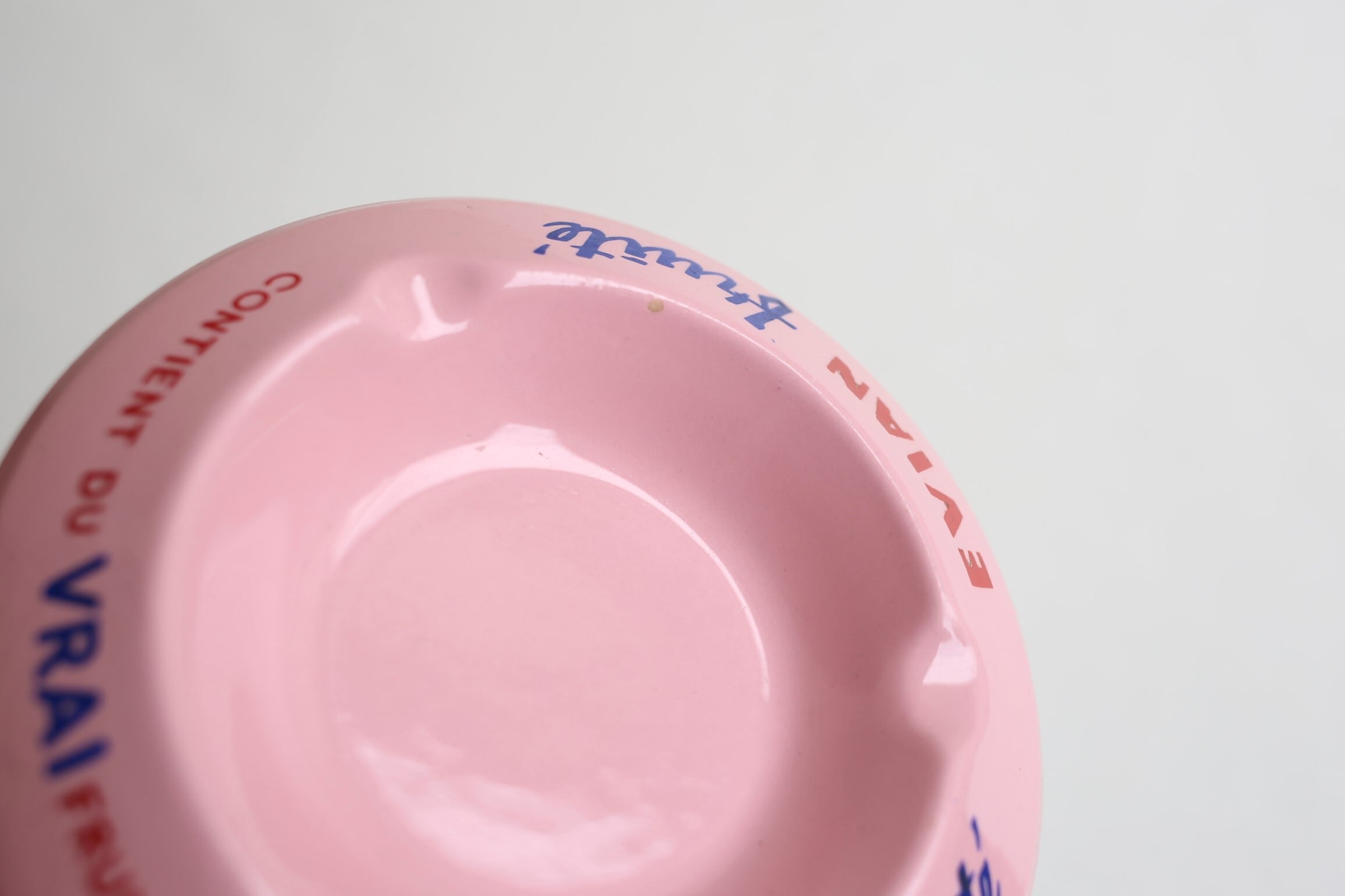 フランス アンティーク ヴィンテージ 灰皿 ピンク EVIAN fruité N