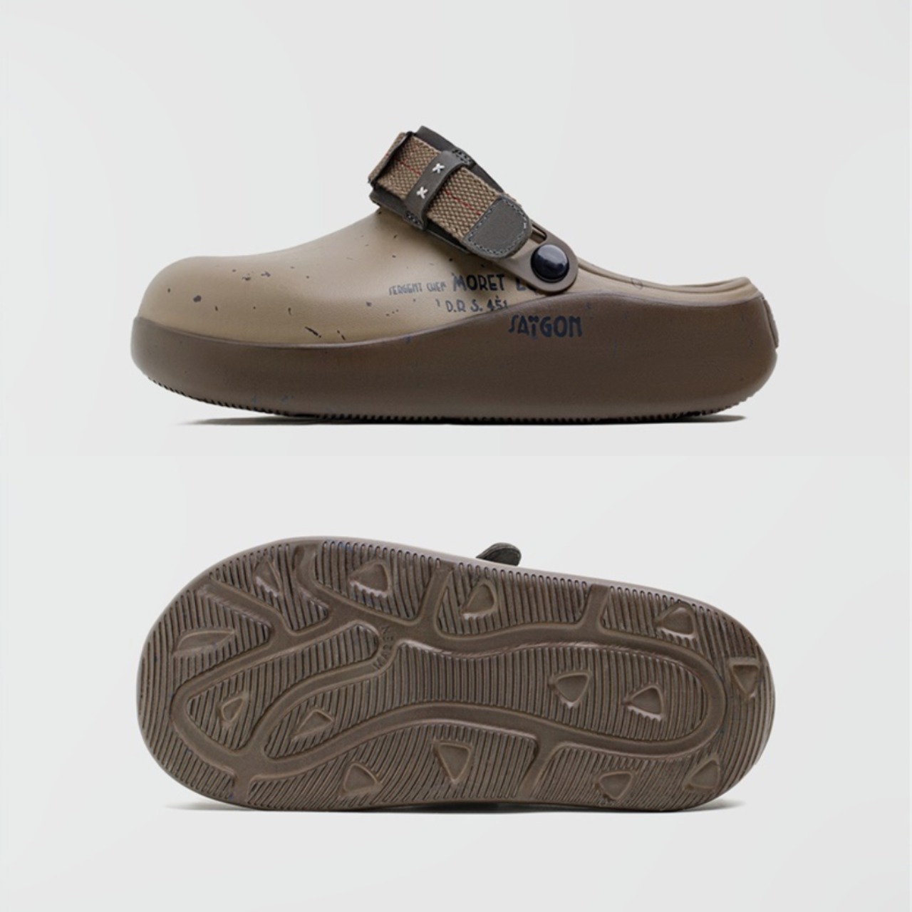 Brown Back Strap Clog Sandal Shoes/ ブラウン バックストラップ クロッグ サンダル シューズ