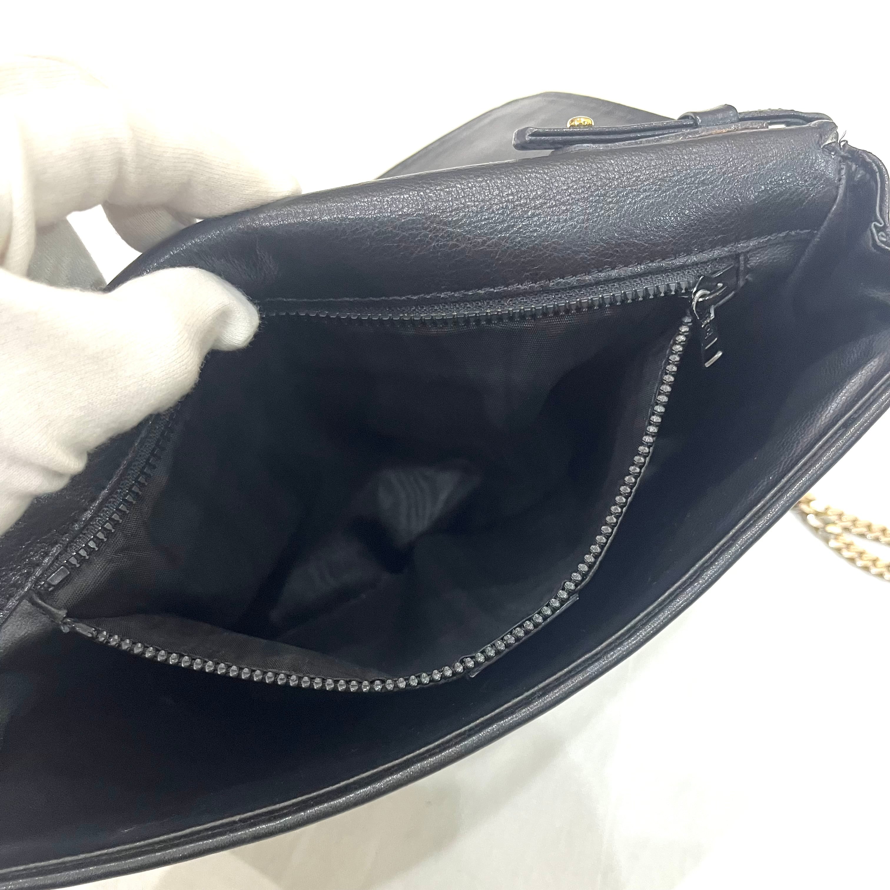 CELINE】 セリーヌ 本革レザーマトラッセ キルティング チェーン