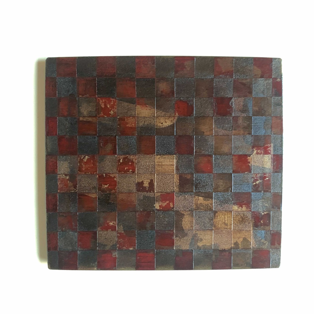 藤野征一郎　市松敷板　S 細密(朱・箔）Seiichiro Fujino   Ichimatsu Lacquer Placemat – S (Fine Pattern, Vermilion & Foil)［2104150000137］
