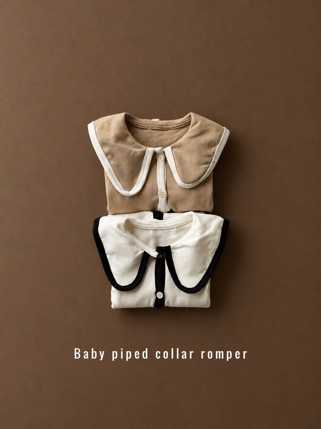 Baby パイピングカラーロンパース(60〜70cm)4505